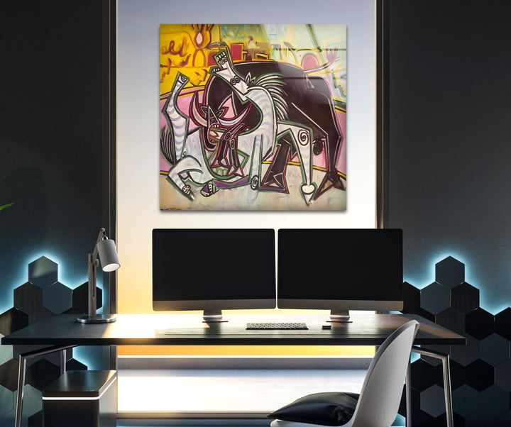 Stierkampf Pablo Picasso Glaswandkunst
