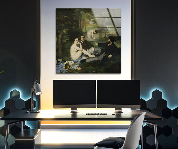 Le Déjeuner sur l'herbe Édouard Manet Glass Wall Art picture on glass wall art, photos printed on glass

