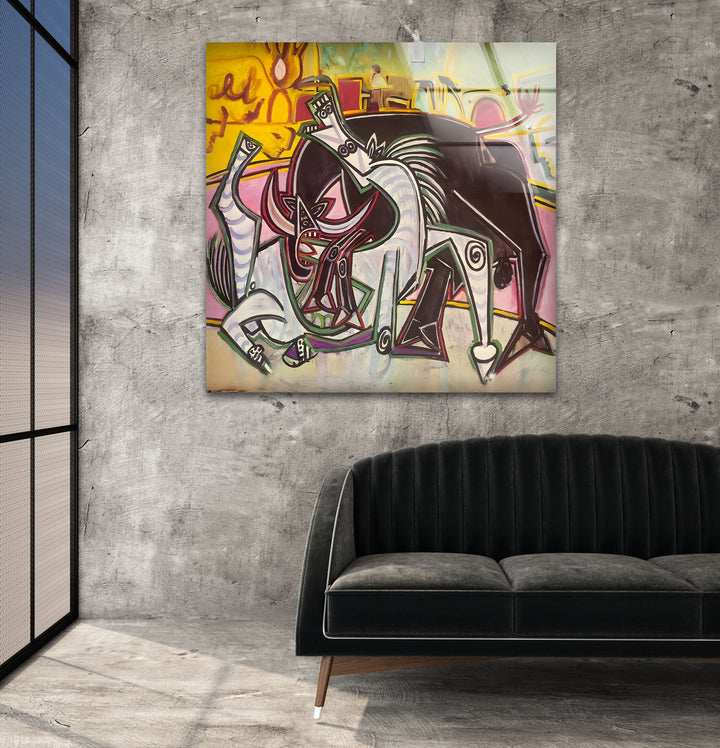 Stierkampf Pablo Picasso Glaswandkunst