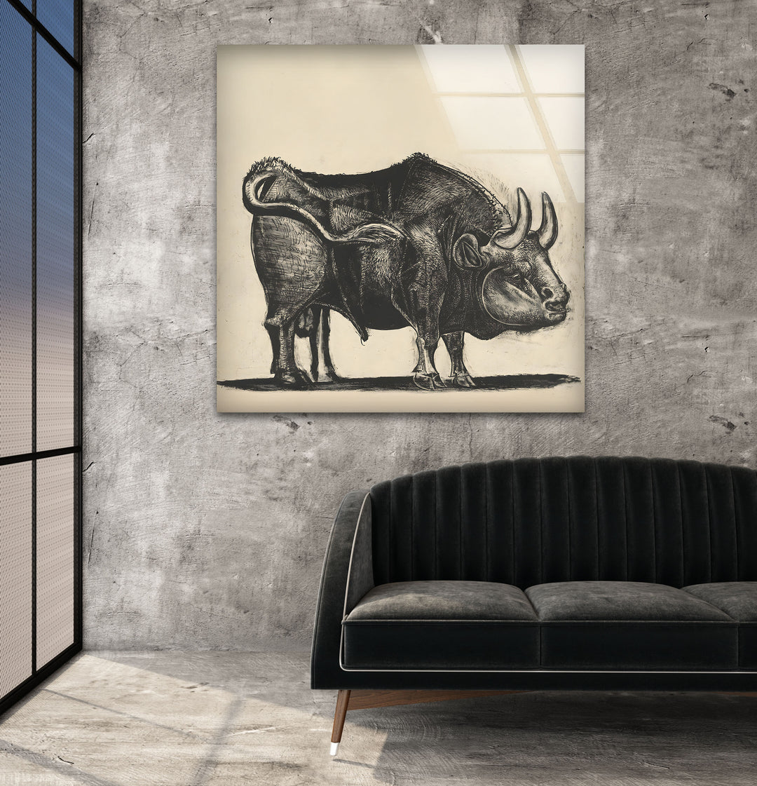 Stier von Pablo Picasso – Glaswandkunst