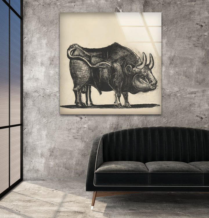 Stier von Pablo Picasso – Glaswandkunst