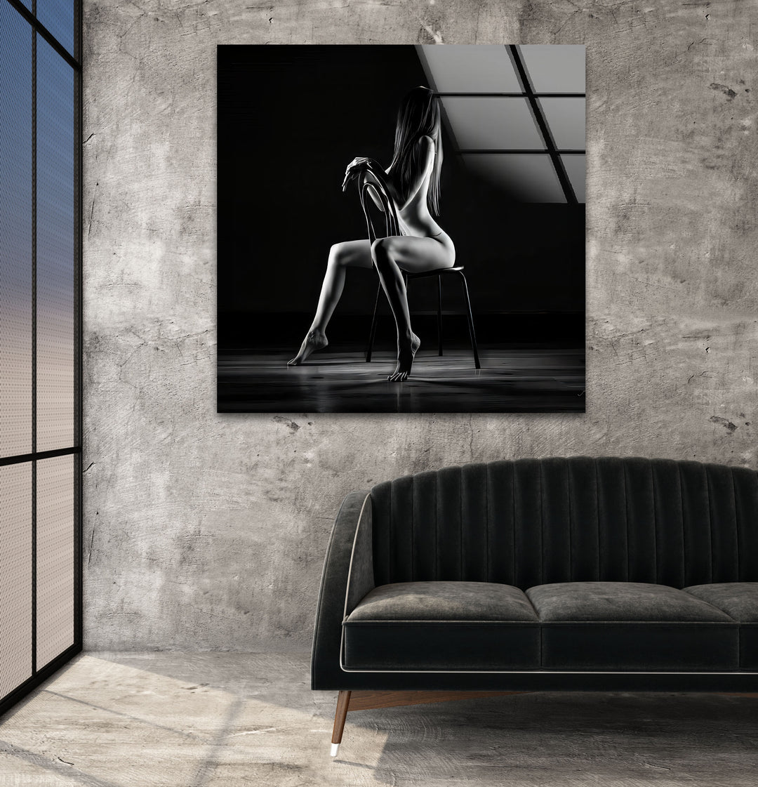 Erotic paintings and nude artwork showcased in sleek wall art
