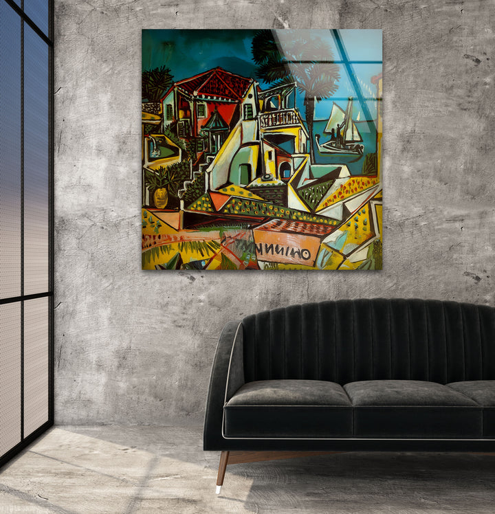 Mediterraa by Pablo Picasso Glass Wall Art