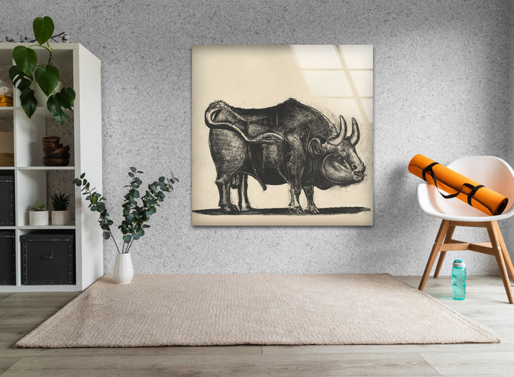 Stier von Pablo Picasso – Glaswandkunst
