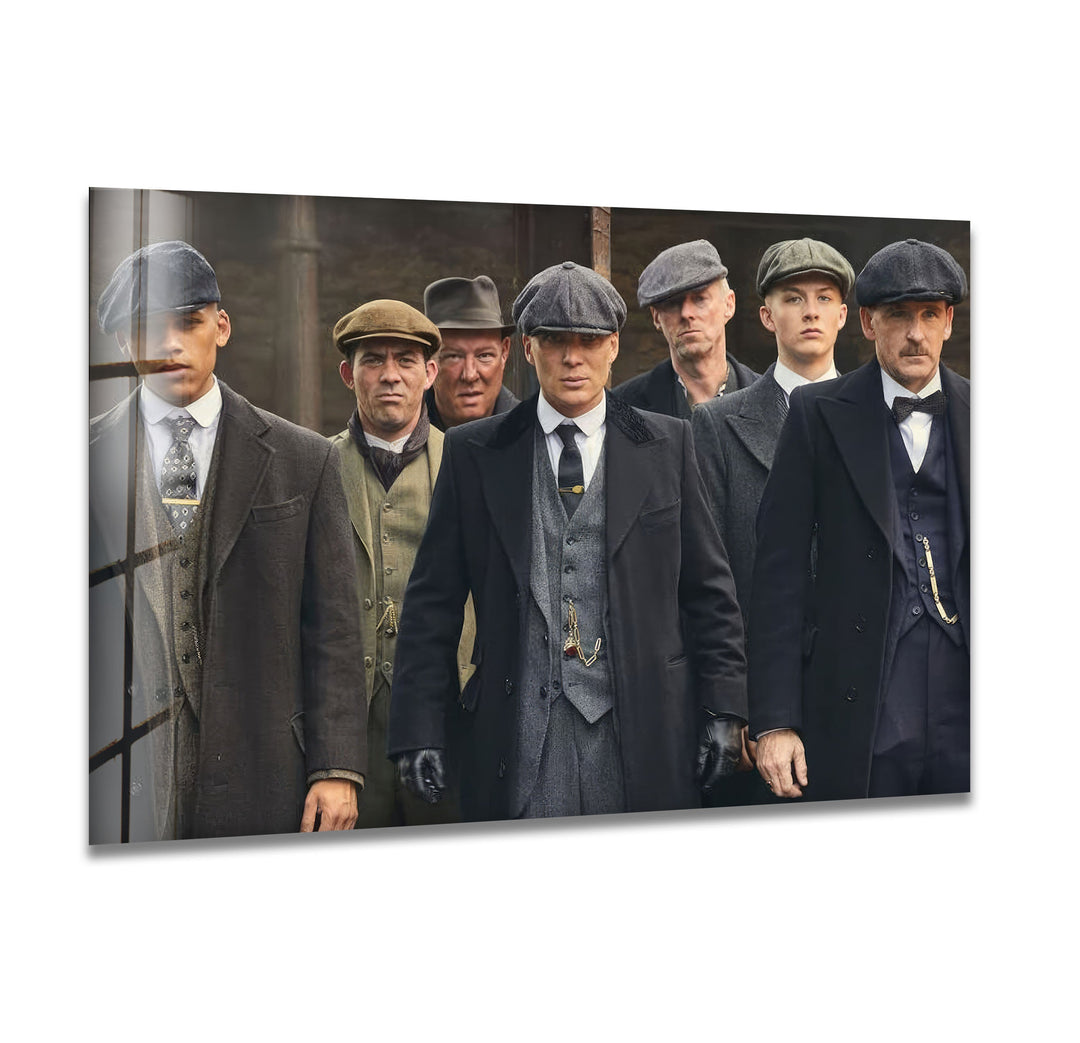 Peaky Blinders Gang Glass Wall Art print picture on glass, Tempered Glass Wall Art

