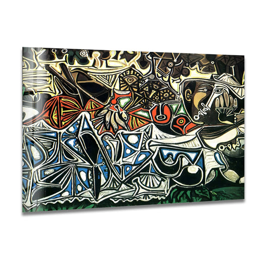 Vibrant lines and shapes in the famous paintings collection evoke the softest elements of this tempered glass wall art.
