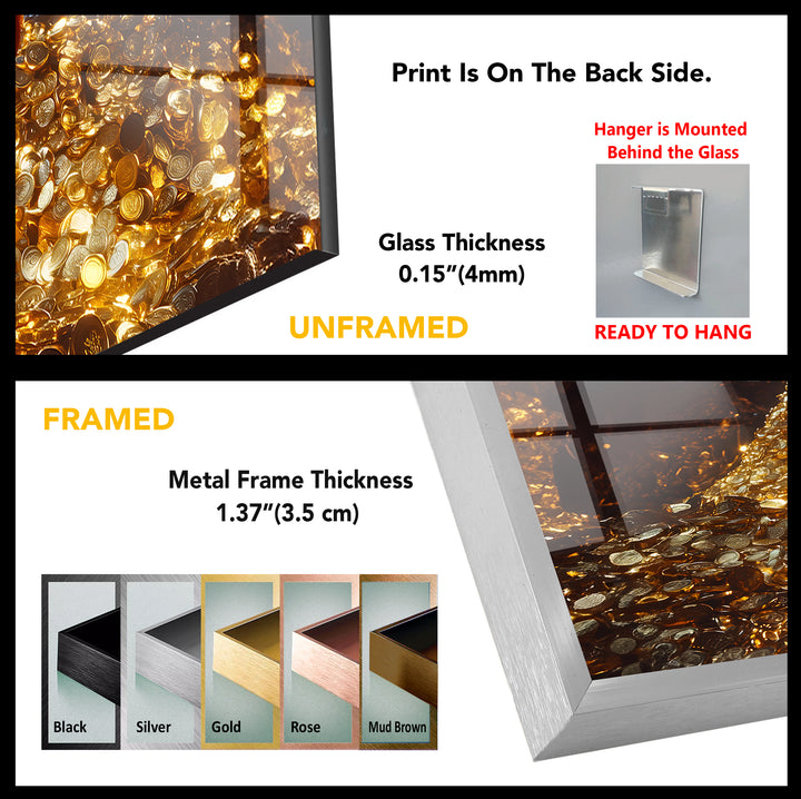 Duck with Golds Glass Wall Art