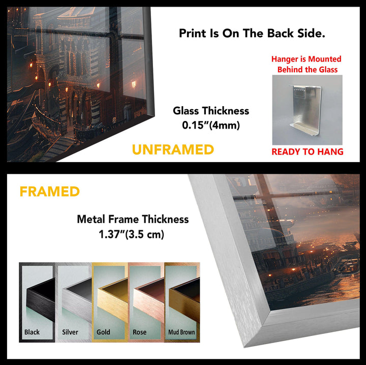 Sunset Istanbul in Ancient Times Glass Wall Art