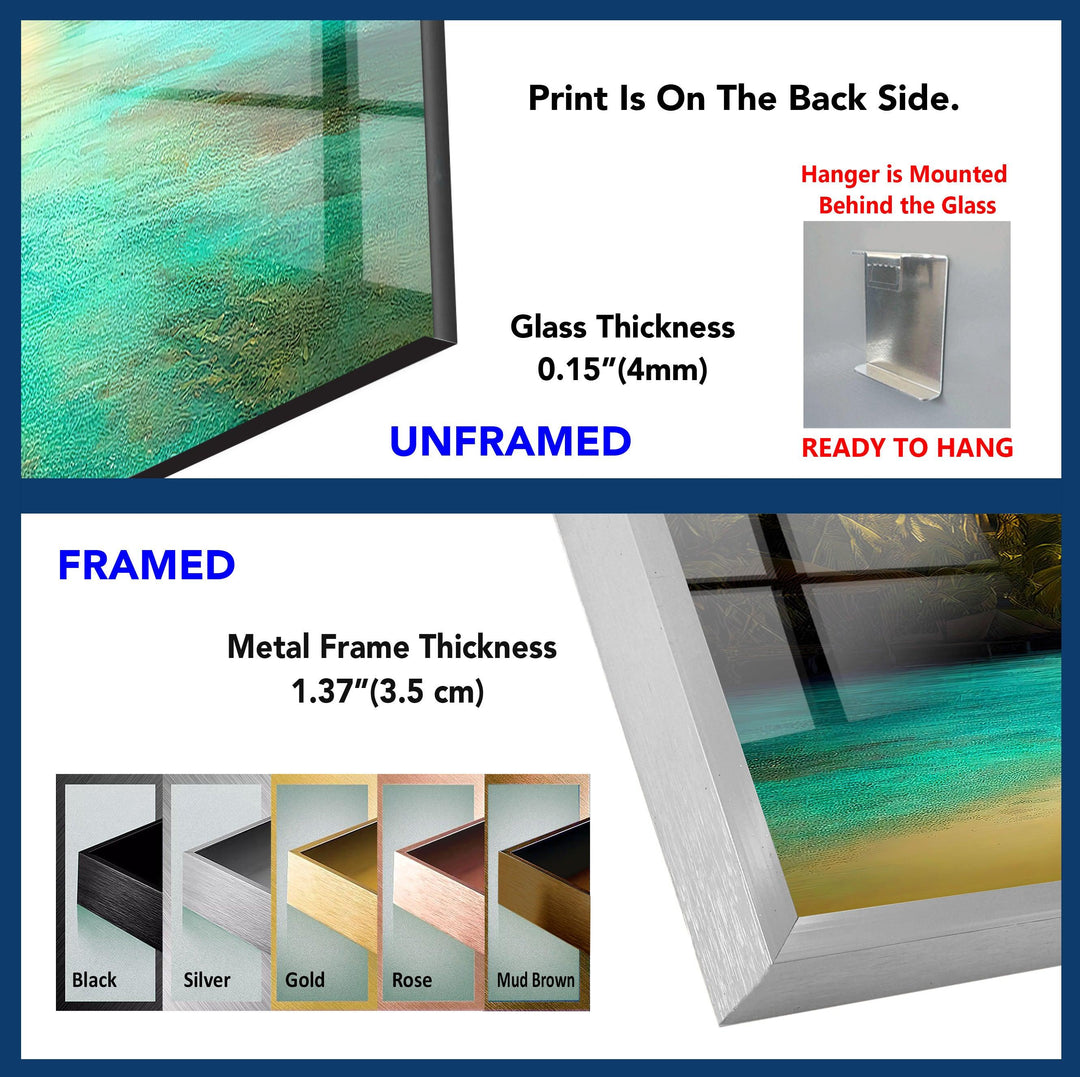 Tropical Beach Serenity: A Stunning Coastal Paradise Glass Wall Art