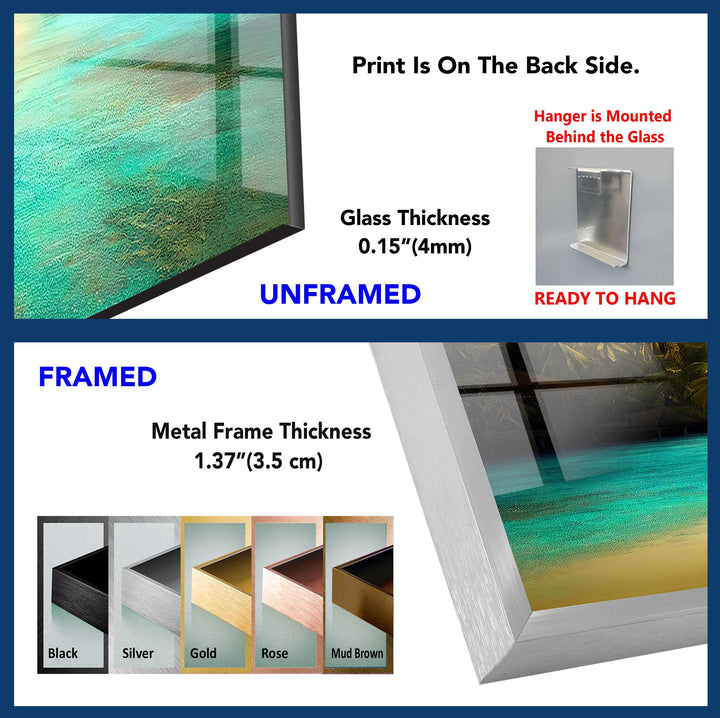 Tropical Beach Serenity: A Stunning Coastal Paradise Glass Wall Art