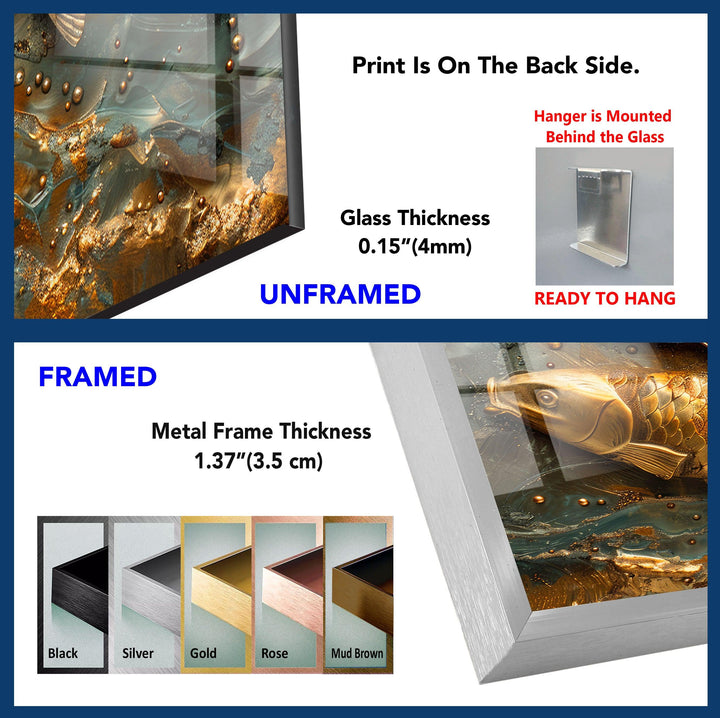 Goldene Fische Glaswandkunst