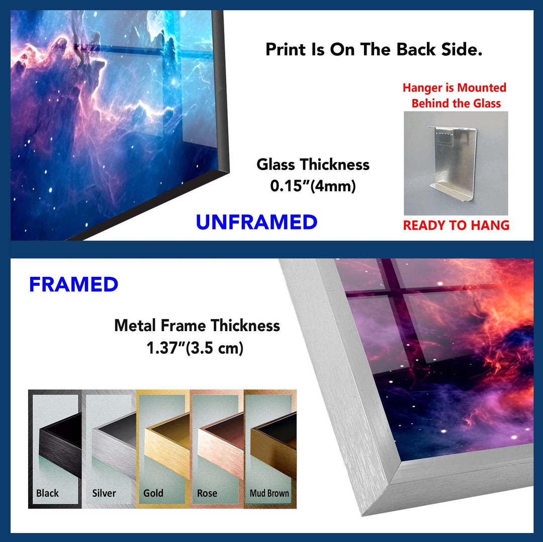 Nebula Universe Glass Wall Art, Glass Printing Wall Art, Print photos on glass