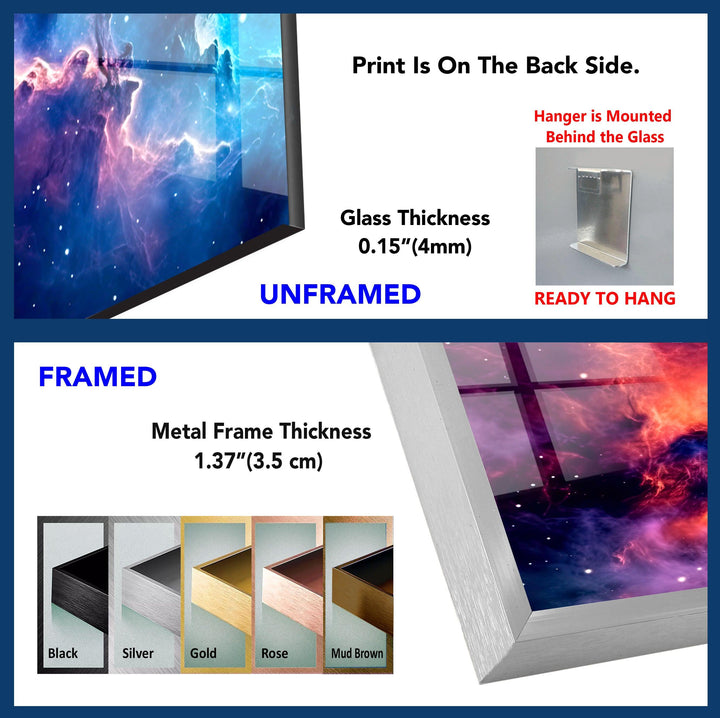 Nebula Universe Glass Wall Art, Glass Printing Wall Art, Print photos on glass
