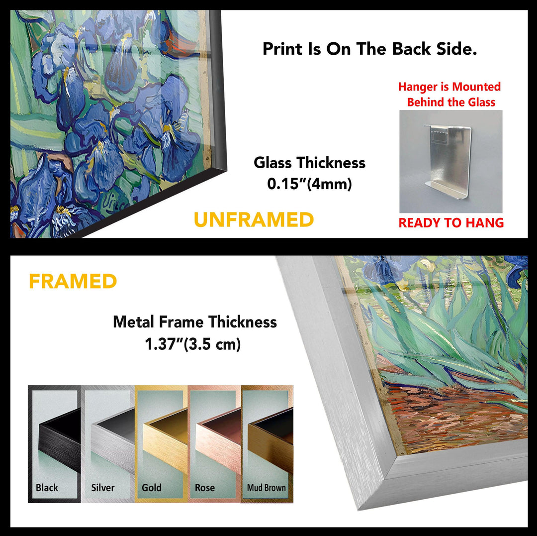Irises Vincent Van Gogh Glass Wall Art