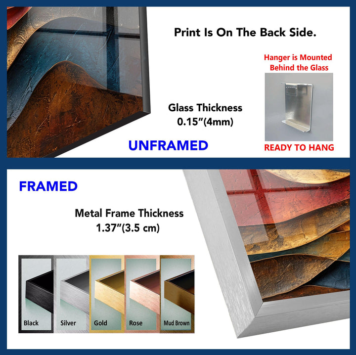 Sunset Abstract Painting Tempered Glass Wall Art - MyPhotoStation