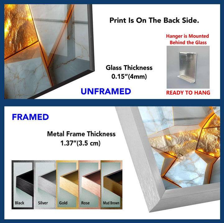 golden abstract  Wall Artwork & Glass Print Art