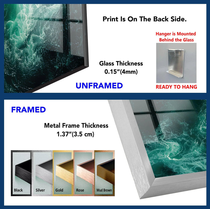 Green Sea Waves Glass Wall Art - MyPhotoStation