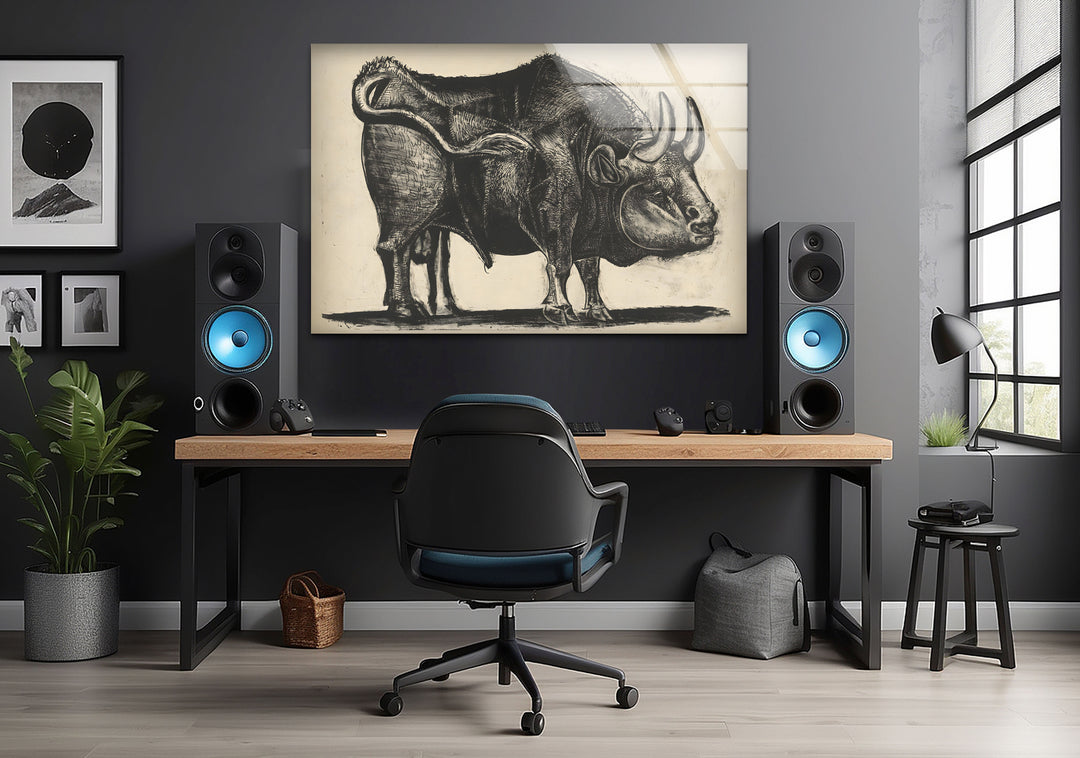 Stier von Pablo Picasso – Glaswandkunst