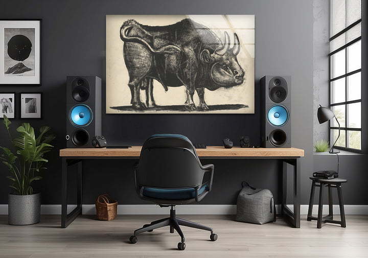 Stier von Pablo Picasso – Glaswandkunst