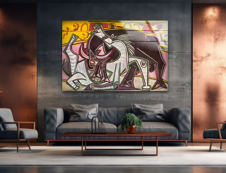 Stierkampf Pablo Picasso Glaswandkunst