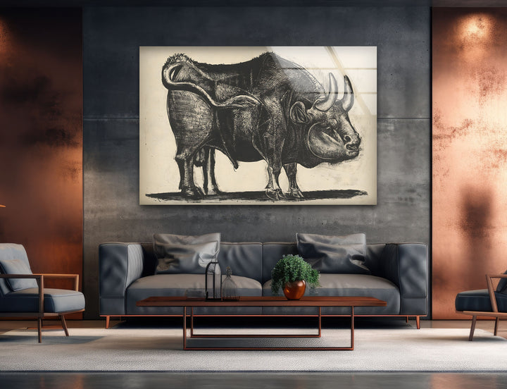 Stier von Pablo Picasso – Glaswandkunst