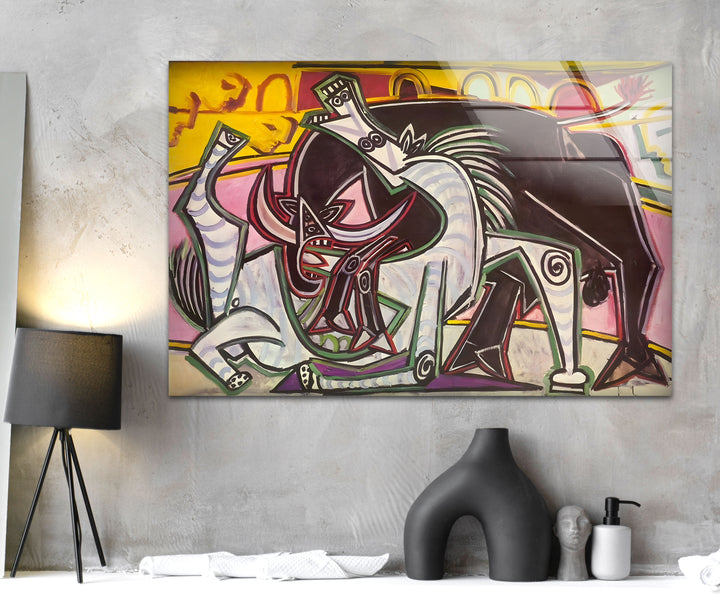 Stierkampf Pablo Picasso Glaswandkunst