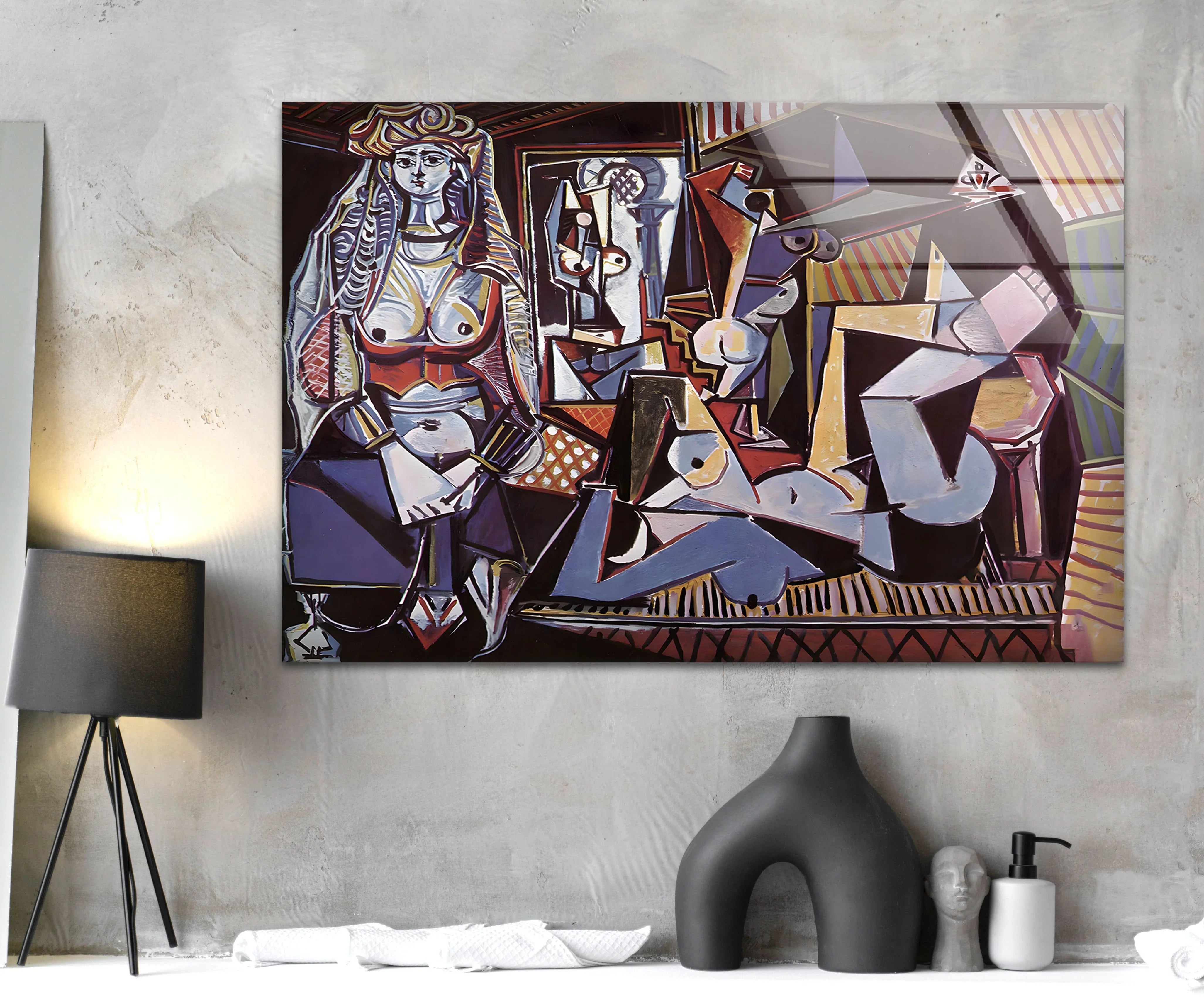 Picasso The Women of Algiers – Vintage Art Glass Wall Art