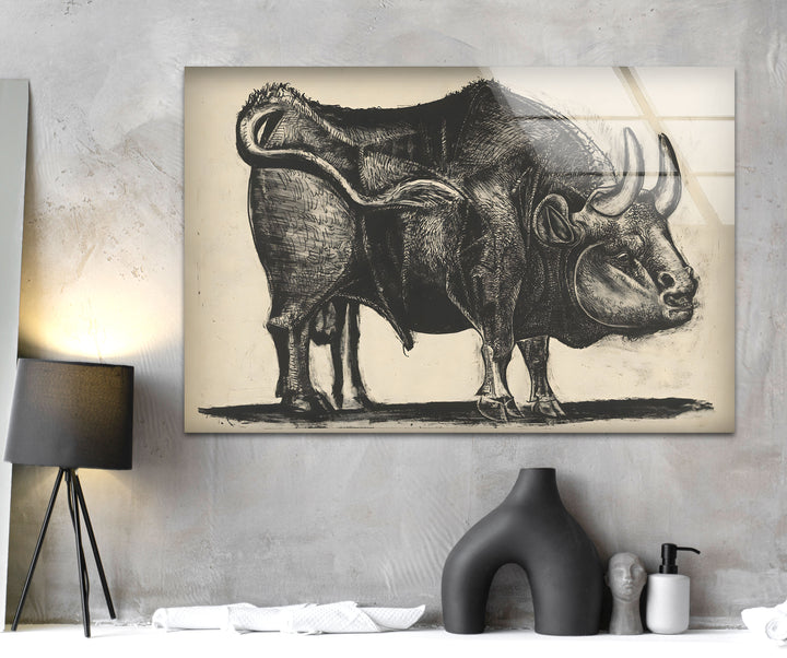 Stier von Pablo Picasso – Glaswandkunst