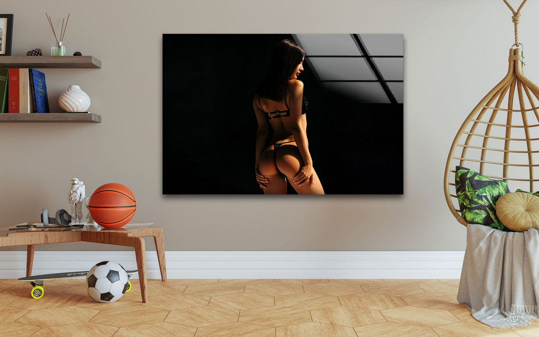 Striking sex drawing on tempered glass, perfect as sexy art decor
