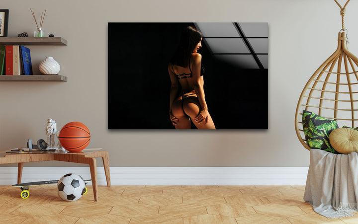 Striking sex drawing on tempered glass, perfect as sexy art decor
