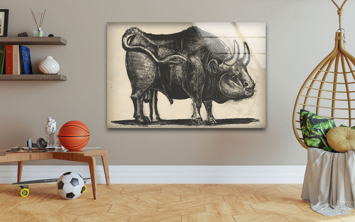 Stier von Pablo Picasso – Glaswandkunst