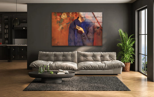 A Boy with a Pipe by Pablo Picasso Glass Wall Art - MyPhotoStation