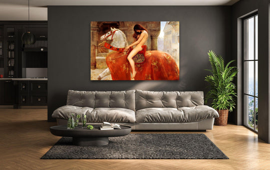Lady Godiva John Collier Glass Wall Art art glass wall art, glass wall art pictures
