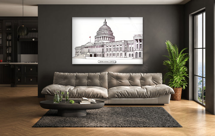 Glaswandkunst des Kapitols der Vereinigten Staaten – Architektonisches Skizzendesign