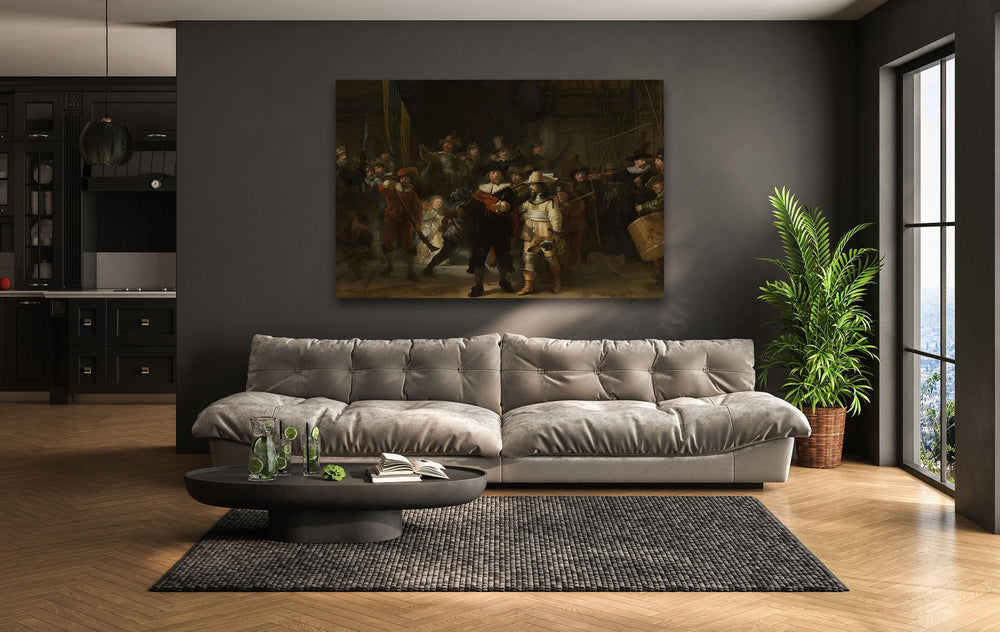 The Night Watch Rembrandt Glass Wall Art custom glass photo prints, large glass prints
