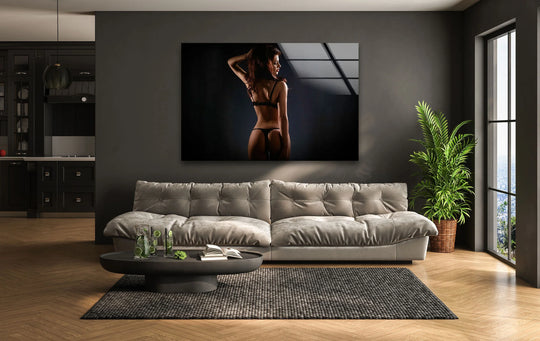Striking sex drawing on tempered glass, perfect as sexy art decor