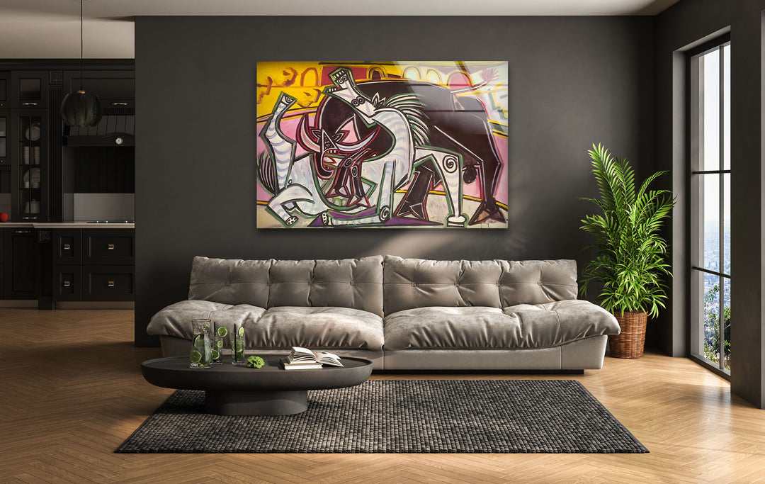 Stierkampf Pablo Picasso Glaswandkunst
