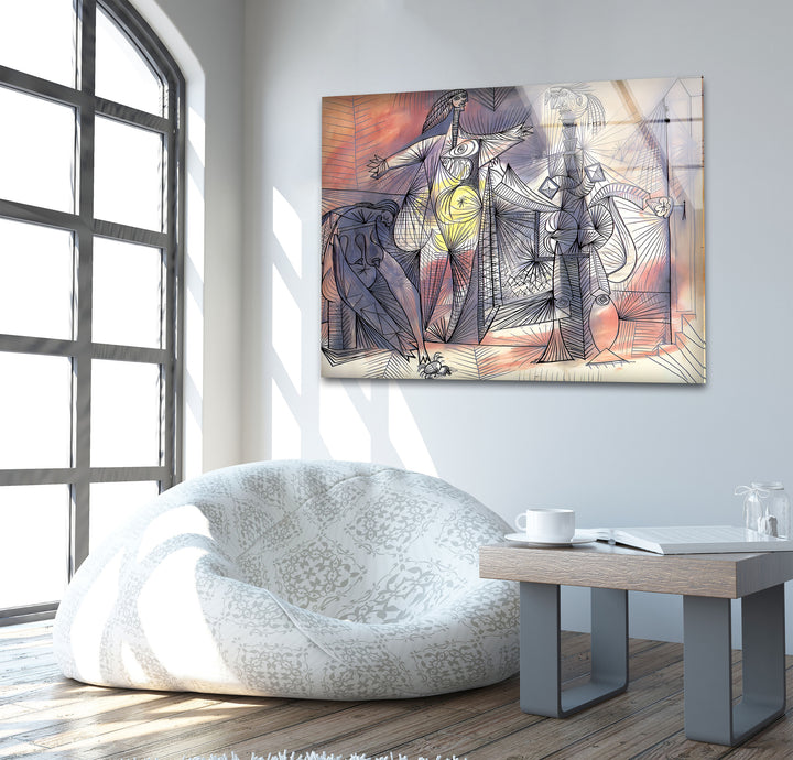 Bathers With Crab by Pablo Picasso Glass Wall Art