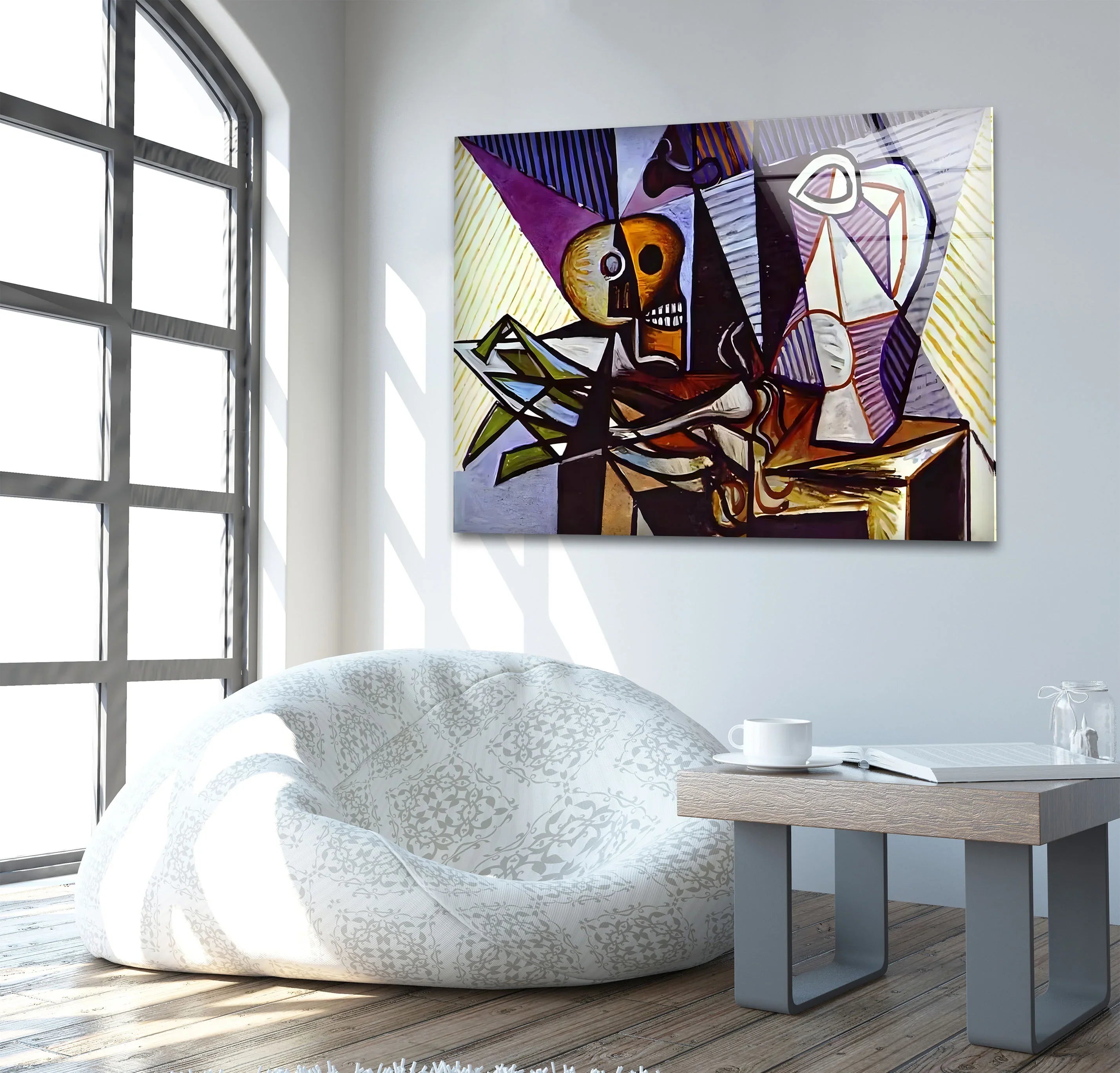 Vintage Pablo Picasso Art Painting – Skull and Guitar Wall Art