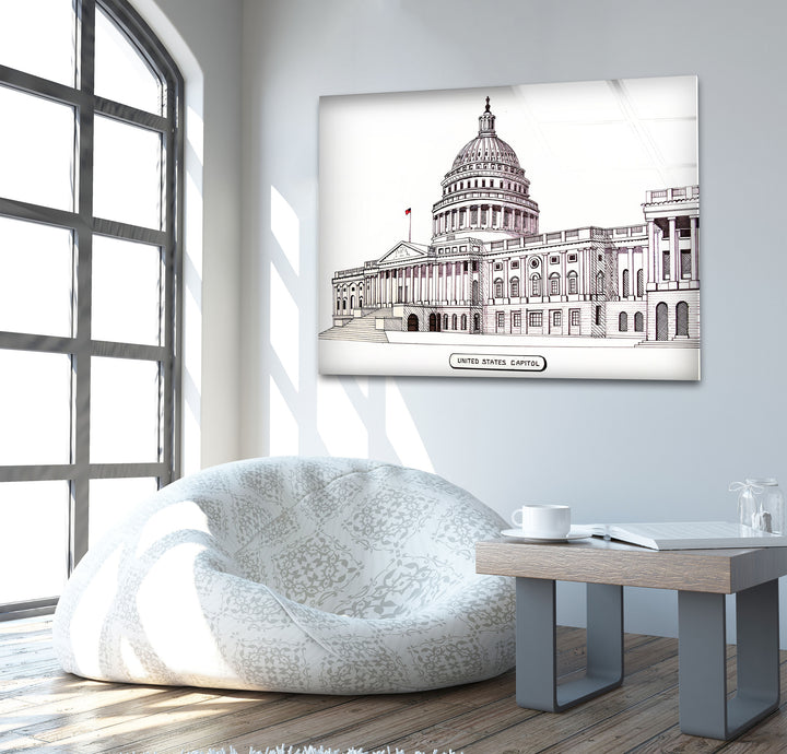 Glaswandkunst des Kapitols der Vereinigten Staaten – Architektonisches Skizzendesign