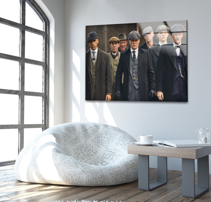 Peaky Blinders Gang Glass Wall Art custom glass pictures, glass art prints
