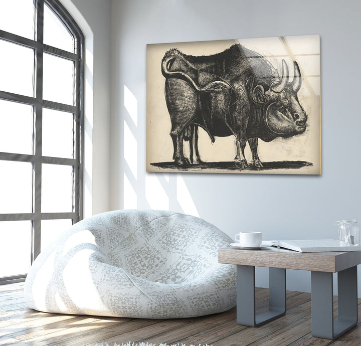 Stier von Pablo Picasso – Glaswandkunst