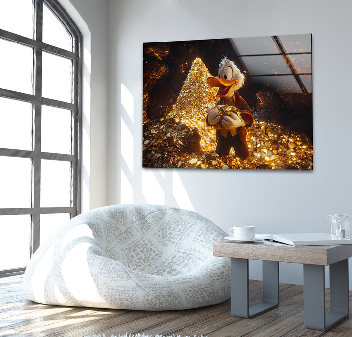 Mcduck in Treasure Glass Wall Art glass pictures for Wall, glass prints wall art
