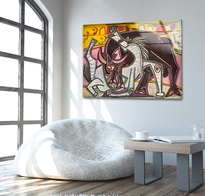 Stierkampf Pablo Picasso Glaswandkunst