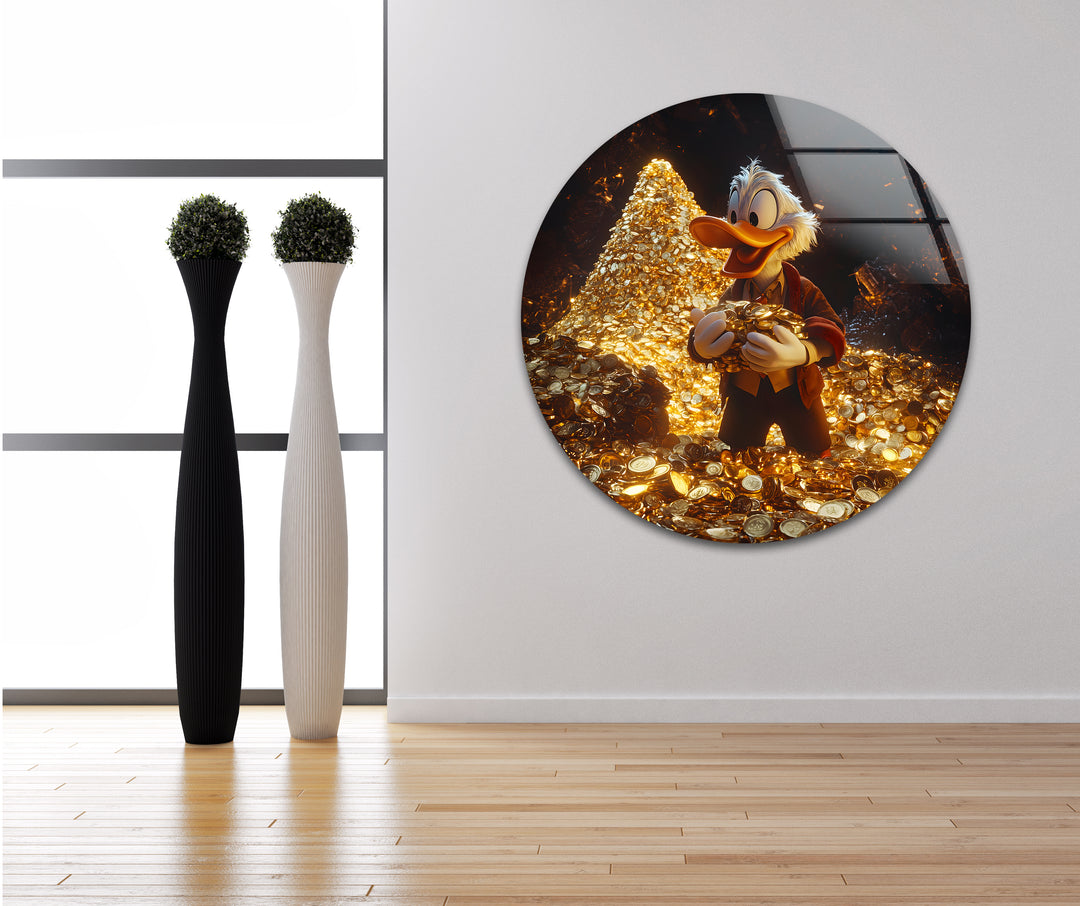 Mcduck in Treasure Glass Wall Art photo print on glass, prints on glass wall art
