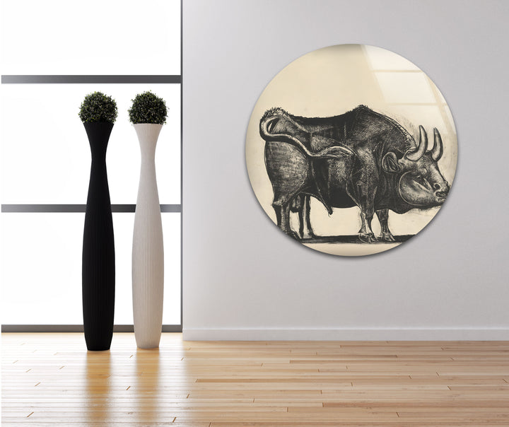 Stier von Pablo Picasso – Glaswandkunst