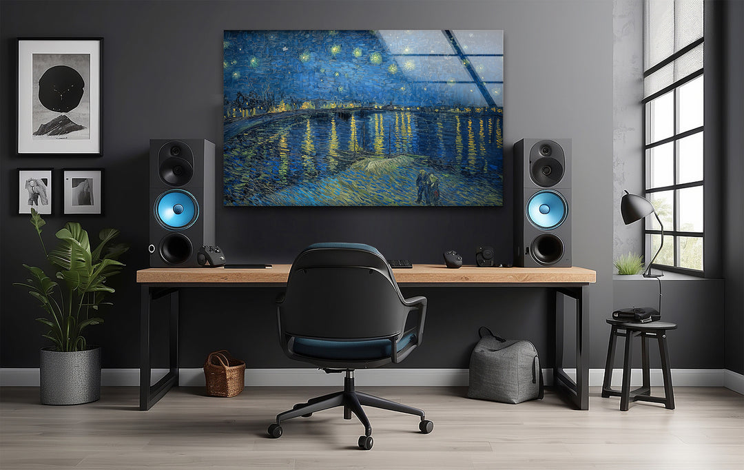 Van Gogh Starry Night Over the Rhône Glass Wall Art