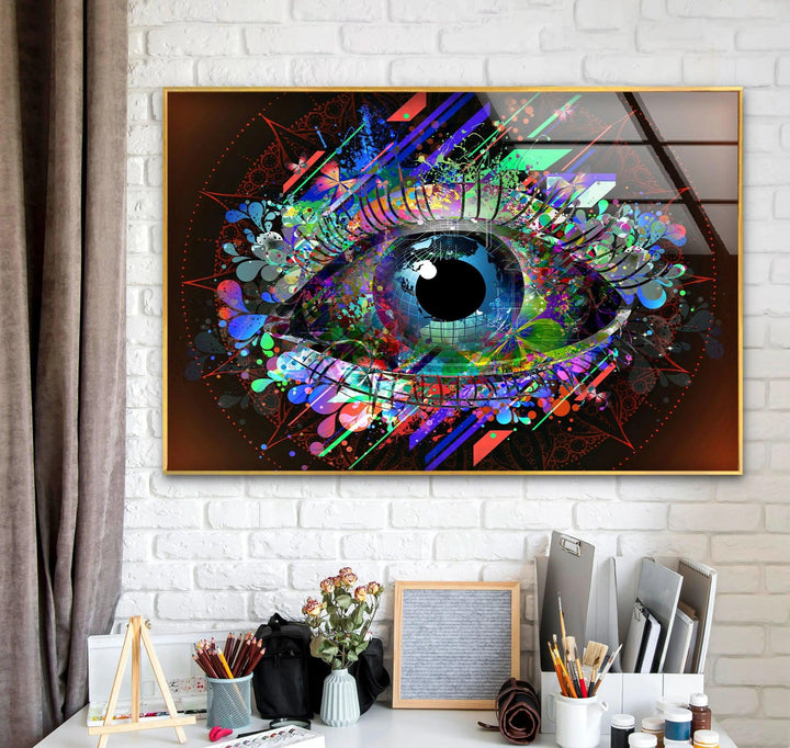 Bunte abstrakte Augenglas-Wandkunst