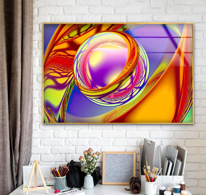 Farbige abstrakte Glaswandkunst