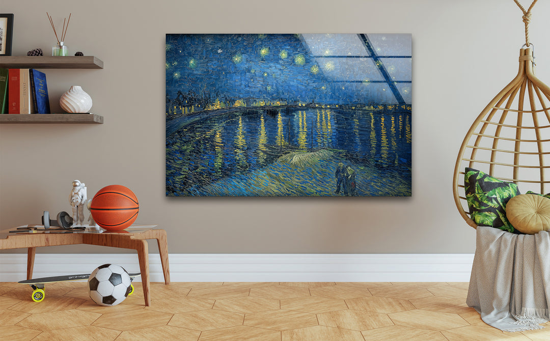 Van Gogh Starry Night Over the Rhône Glass Wall Art